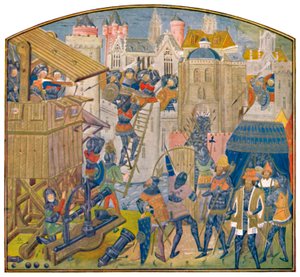 Train de siège, XVe siècle MS. Roy. 14 E. iv., c1470 - Master of the Vienna and Copenhagen