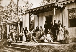Le général Heintzelman recevant des amis au camp de convalescence, Alexandrie