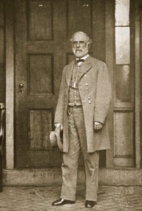 Le général Robert E. Lee devant sa maison à Richmond, avril 1865