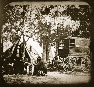 Quartier général du New York Herald sur le terrain à Culpeper Court House, 1863 - Mathew B. Brady