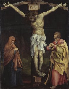 Christ en croix entre Marie et Jean