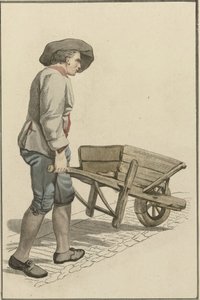Homme avec une brouette - Mathias de Sallieth