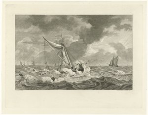 Échouage du bateau de Klaas Ringels près de Texel, 1778
