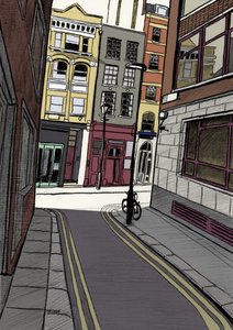 Fox and Knot Street EC1, 2015 (crayon, numérique)