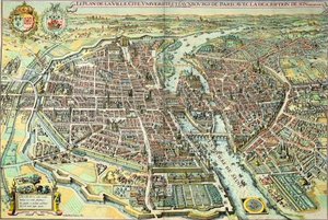 Plan de Paris en 1615. Gravure de Mathieu Merian