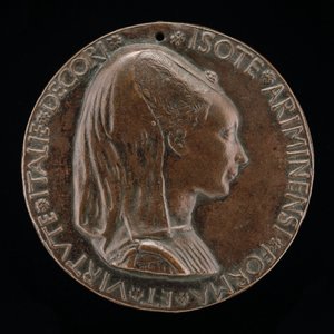 Isotta degli Atti, 1432-1474, maîtresse 1446, puis épouse après 1453, de Sigismondo Malatesta [obv