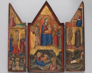 Madone et Enfant en trône avec des saints... , et en bas la Nativité..., vers 1380-1390 - Matteo di Pacino