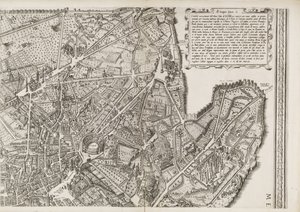 Carte de Rome, partie supérieure droite - Matthaus Greuter
