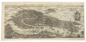 Panorama pliant de Venise, 1688, imprimé vers 1700 - Matthaus Merian