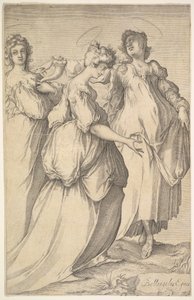 Trois figures féminines auréolées, vers 1610-50 - Matthaus Merian