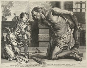 Christ agenouillé devant les Arma Christi - Mattheus Borrekens