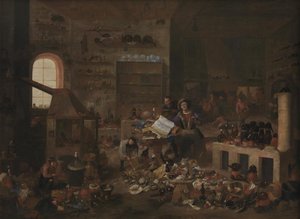 Un alchimiste dans son laboratoire - Mattheus van Helmont