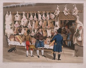 London Market, une boucherie, 1822
