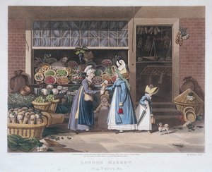 Marché de Londres, un vendeur de fruits