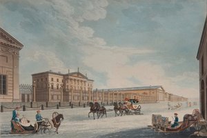 Vue de la Banque Impériale et des boutiques à Saint-Pétersbourg, 1815 - Matthew Dubourg