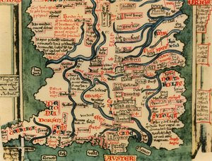 Carte de Grande-Bretagne de Matthew Paris, vers 1250, 1944 - Matthew Paris