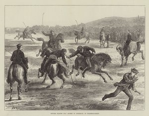 Officiers jouant au polo (hockey à cheval) sur Woolwich-Common