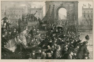La course de bateaux Oxford et Cambridge : Pont de Hammersmith le jour de la course - Matthew White Ridley
