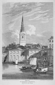 Église St Bride, Fleet Street, City de Londres, 1815 - Matthews