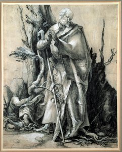 Un saint dans un bois (étude) - Matthias (c.1480 1528) Grunewald