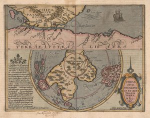 Chica sive Patagonica et Australis Terra De Geographisches Handtbuch, 1600 - Matthias Quad