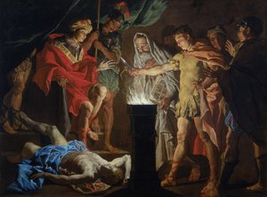 Mucius Scaevola en présence de Lars Porsenna