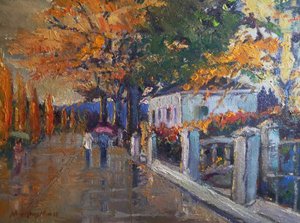 Une rue pluvieuse en automne - Matthys Moss