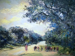 Chemin de campagne avec du bétail - Matthys Moss