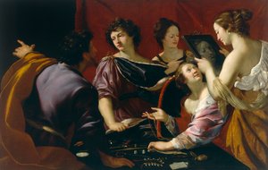 Tasso à la cour de Ferrare (ou Allégorie des cinq sens), (détail) - Mattia Preti
