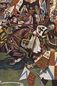 Illustration pour Ivanhoé de Sir Walter Scott (lithographie couleur) - Maurice (after) Greiffenhagen