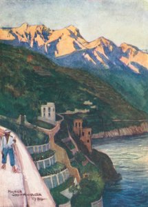 Minori au coucher du soleil (lithographie couleur)
