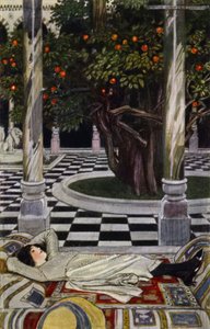 Visite à Bagdad : Dans la cour - Maurice (after) Greiffenhagen