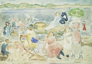 Une journée à la plage - Maurice Brazil Prendergast