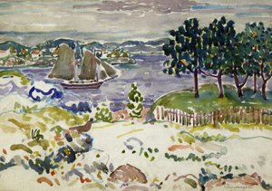 Entrée avec voilier, Maine, vers 1913-1915 - Maurice Brazil Prendergast
