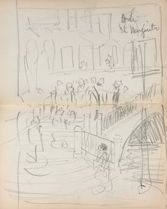 Carnet de croquis italien : Pont St. Margarita page 67 & 68, 1898-1899 - Maurice Brazil Prendergast