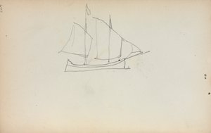 Carnet de croquis italien : Voilier page 224, 1898-1899 - Maurice Brazil Prendergast
