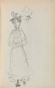 Carnet de croquis italien : Femme debout, page 52, 1898-1899