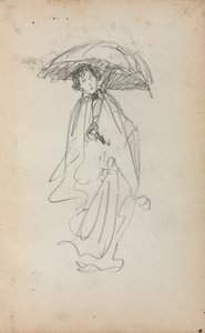 Carnet de croquis italien : Femme debout avec un parasol page 259, 1898-1899 - Maurice Brazil Prendergast