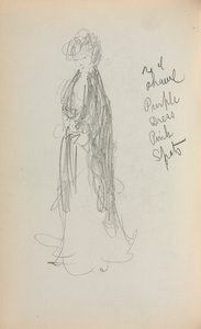 Carnet de croquis italien : Femme debout avec châle page 53, 1898-1899