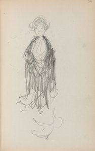 Carnet de croquis italien : Femme debout avec châle page 54, 1898-1899 - Maurice Brazil Prendergast