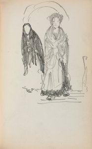 Carnet de croquis italien : Deux femmes debout page 123 - Maurice Brazil Prendergast