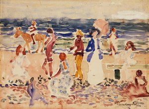 Sur la plage - Maurice Brazil Prendergast