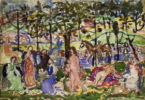 Scène de parc, vers 1915-1918 - Maurice Brazil Prendergast