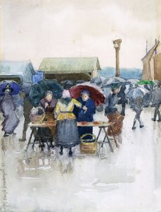Jour de pluie : Le marché aux poissons, 1892 - Maurice Brazil Prendergast