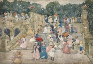 Le pont de la terrasse, Central Park - Maurice Brazil Prendergast