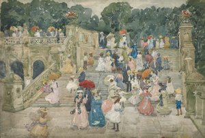 Le pont de la terrasse, Central Park, 1901 - Maurice Brazil Prendergast