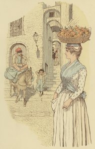 La vie de rue dans les ruelles étroites de la vieille ville de San Remo, Italie - Maurice Charles Mathieu Bonvoisin