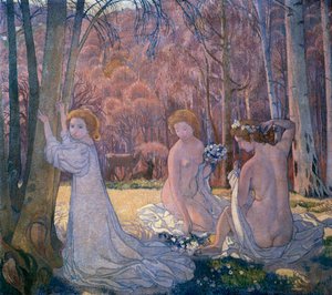 Figures dans un paysage printanier, Bois sacré - Maurice Denis