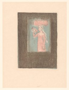Jeune fille avec des fleurs devant une fenêtre - Maurice Denis