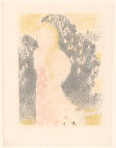 Fille devant un buisson en fleur - Maurice Denis